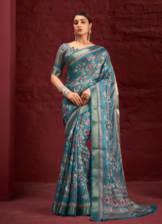 Contemporary Silk Rama Digital Print Saree