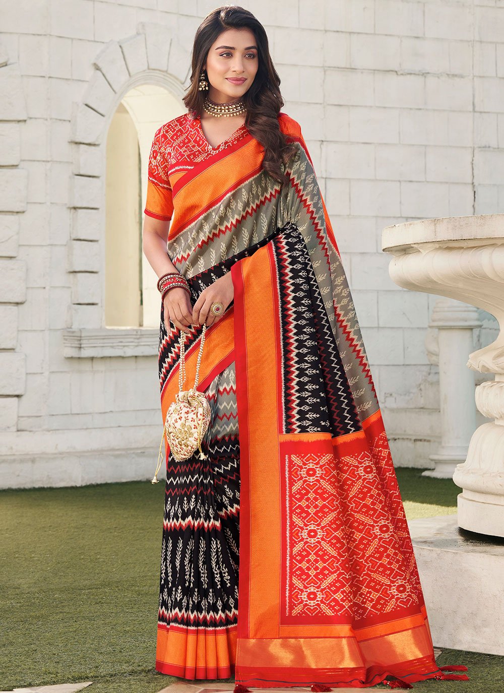 Contemporary Silk Multi Colour Digital Print Saree