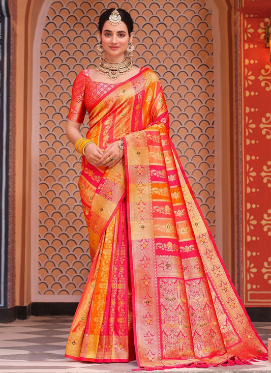 Contemporary Silk Multi Colour Woven Saree