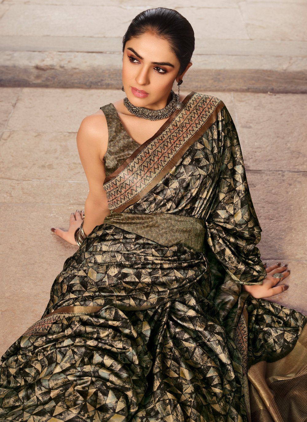 Contemporary Silk Multi Colour Digital Print Saree