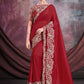 Contemporary Satin Silk Maroon Cord Work Saree