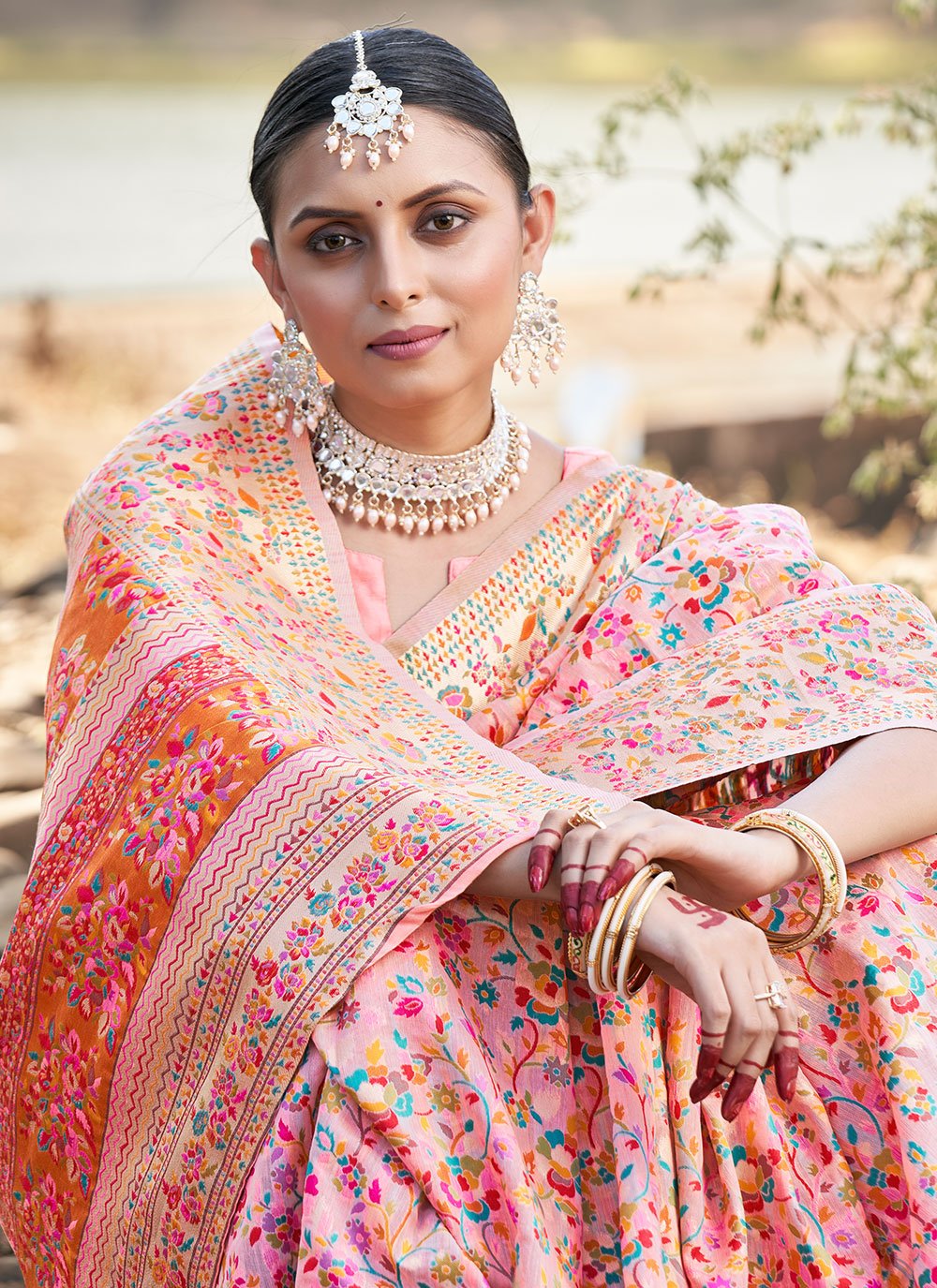 Contemporary Silk Pink Weaving Saree