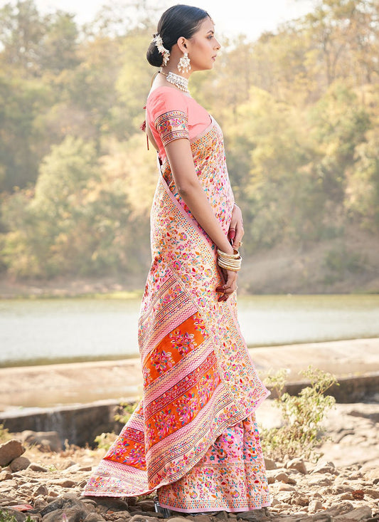 Contemporary Silk Pink Weaving Saree