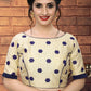 Designer Blouse Silk Cream Embroidered Blouse