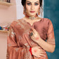 Classic Organza Silk Brown Diamond Saree