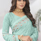Contemporary Silk Sea Green Diamond Saree