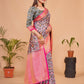 Classic Silk Grey Digital Print Saree