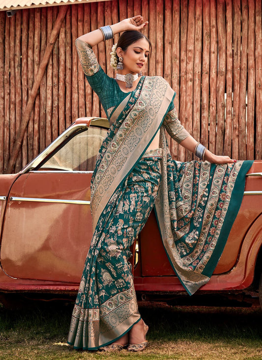 Contemporary Silk Rama Digital Print Saree