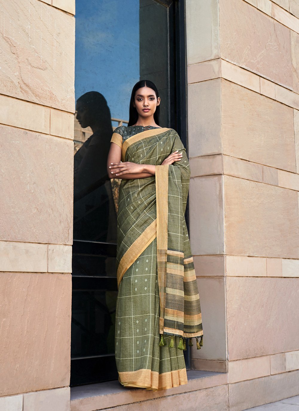 Classic Silk Green Digital Print Saree