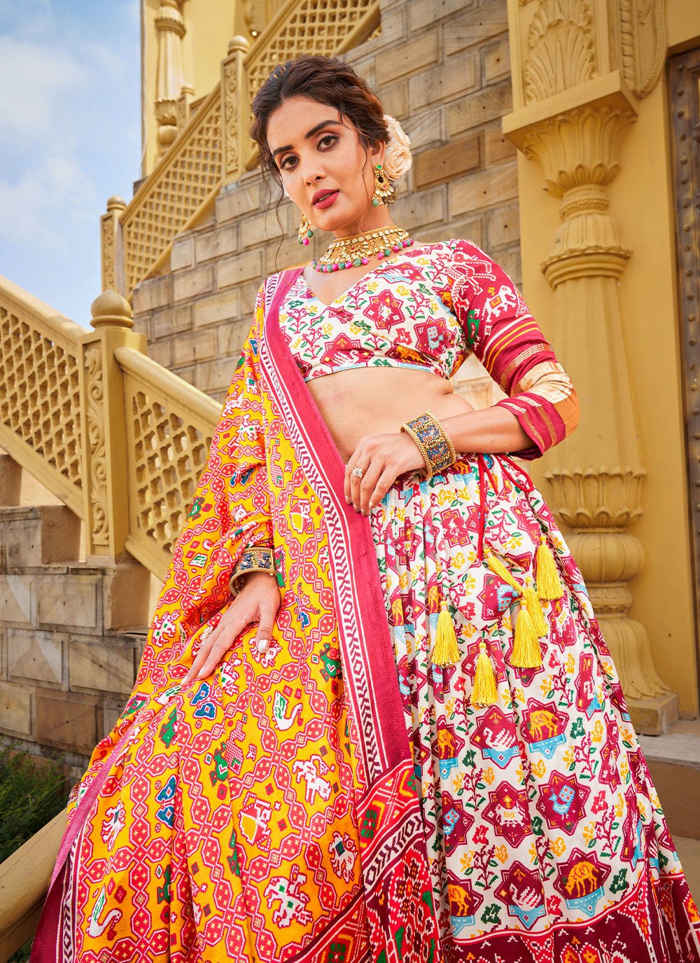 Lehenga Choli Silk Multi Colour Digital Print Lehenga Choli