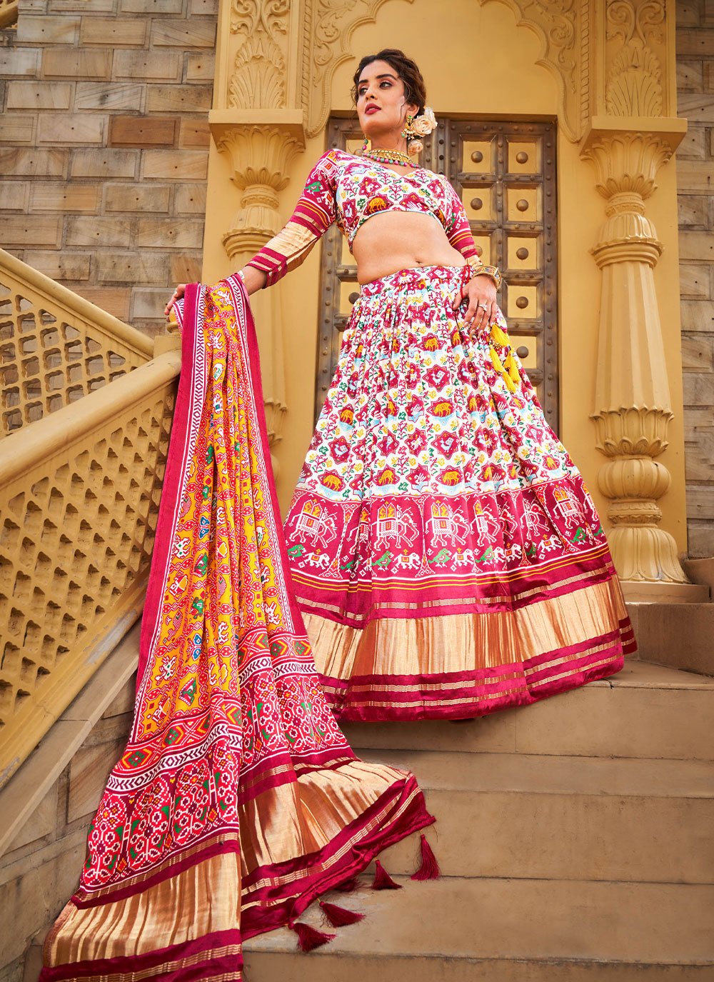 Lehenga Choli Silk Multi Colour Digital Print Lehenga Choli