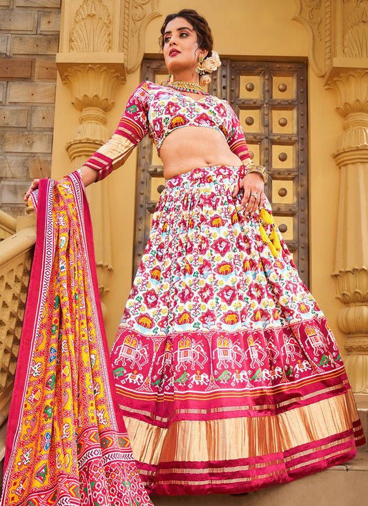 Lehenga Choli Silk Multi Colour Digital Print Lehenga Choli