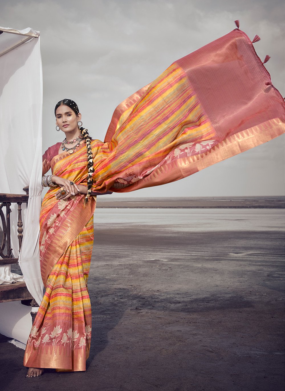 Classic Silk Multi Colour Digital Print Saree