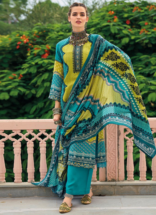 Palazzo Salwar Suit Silk Multi Colour Digital Print Salwar Kameez