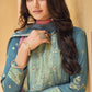 Pant Style Suit Silk Blue Digital Print Salwar Kameez