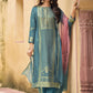 Pant Style Suit Silk Blue Digital Print Salwar Kameez