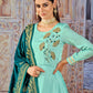 Salwar Suit Silk Aqua Blue Embroidered Salwar Kameez