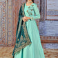 Salwar Suit Silk Aqua Blue Embroidered Salwar Kameez