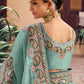 Traditional Saree Silk Aqua Blue Embroidered Saree