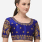 Blouse Silk Blue Embroidered Blouse