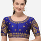 Blouse Silk Blue Embroidered Blouse