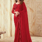 Classic Silk Red Embroidered Saree
