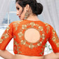 Designer Blouse Silk Orange Embroidered Blouse