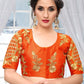 Designer Blouse Silk Orange Embroidered Blouse