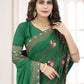 Contemporary Shimmer Silk Green Embroidered Saree