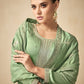 Straight Salwar Suit Silk Green Embroidered Salwar Kameez