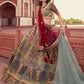 A Line Lehenga Silk Multi Colour Embroidered Lehenga Choli