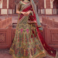 A Line Lehenga Silk Multi Colour Embroidered Lehenga Choli