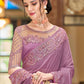 Contemporary Silk Purple Embroidered Saree