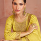Trendy Suit Silk Yellow Embroidered Salwar Kameez