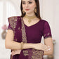 Classic Silk Wine Embroidered Saree
