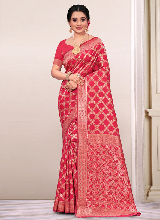 Casual Silk Rani Weaving Saree