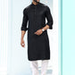 Kurta Pyjama Silk Black Fancy Work Mens