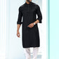 Kurta Pyjama Silk Black Fancy Work Mens