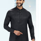 Kurta Pyjama Silk Black Fancy Work Mens