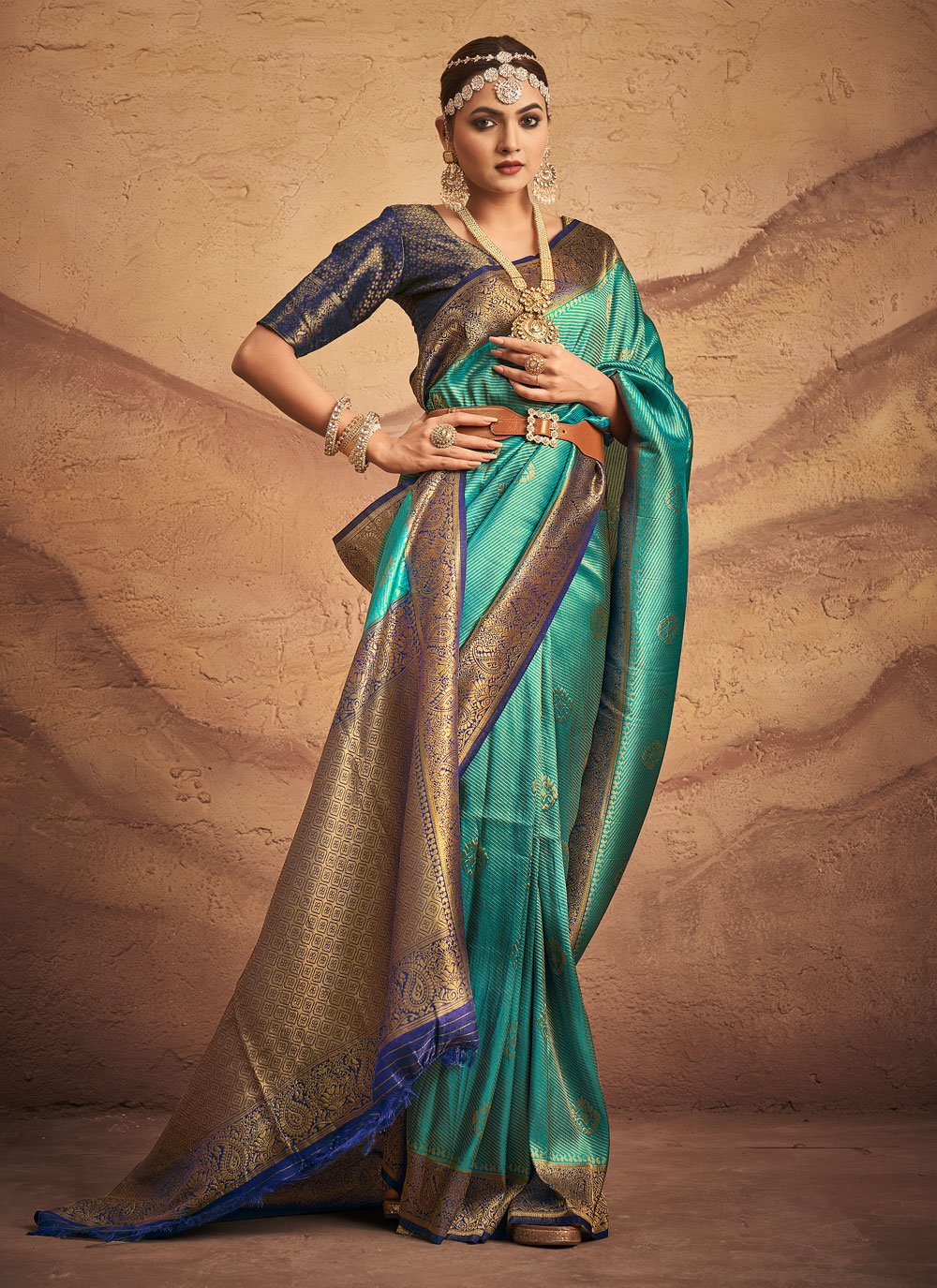 Classic Silk Green Weaving Saree