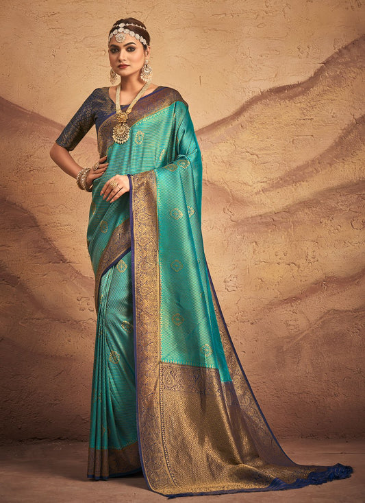 Classic Silk Green Weaving Saree