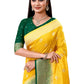 Contemporary Silk Yellow Weaving Saree