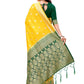Contemporary Silk Yellow Weaving Saree