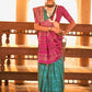 Contemporary Silk Turquoise Patola Print Saree