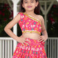 Lehenga Choli Silk Pink Digital Print Kids