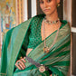 Contemporary Silk Green Foil Print Saree