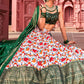 Lehenga Choli Silk Green Foil Print Lehenga Choli