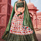 Lehenga Choli Silk Green Foil Print Lehenga Choli