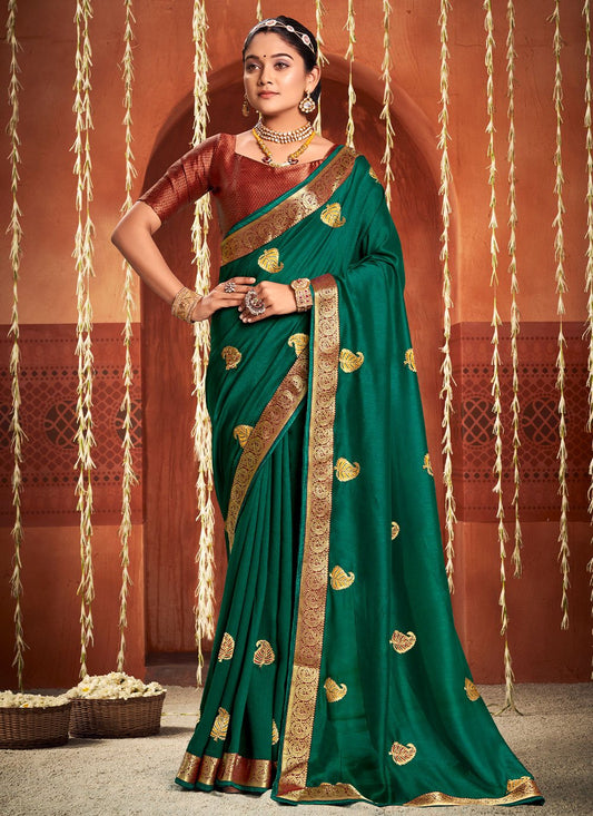 Classic Silk Green Weaving Saree