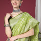 Contemporary Organza Silk Green Weaving Saree